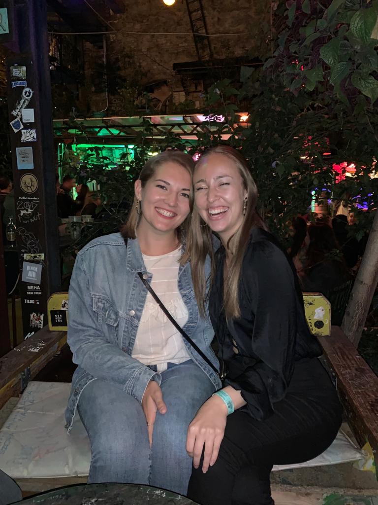 Sitting at Szimpla Kert | drinks | Ruins Bar fun | Drinking in Budapest