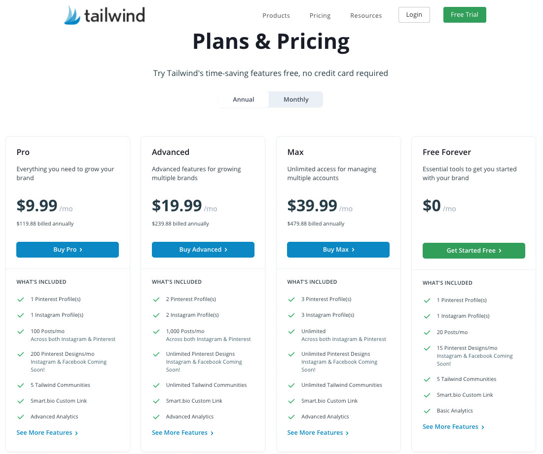 Tailwind pricing How much does tailwind cost